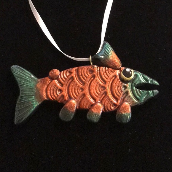 Red Salmon Fish Ornament - Picture 1 of 2